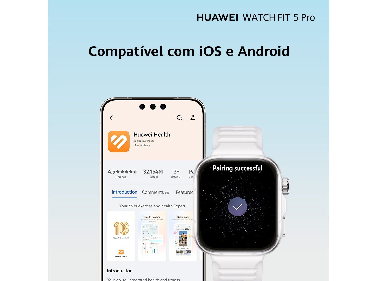 SMARTWATCH HUAWEI FIT 5 PRO BRANCO image number 3