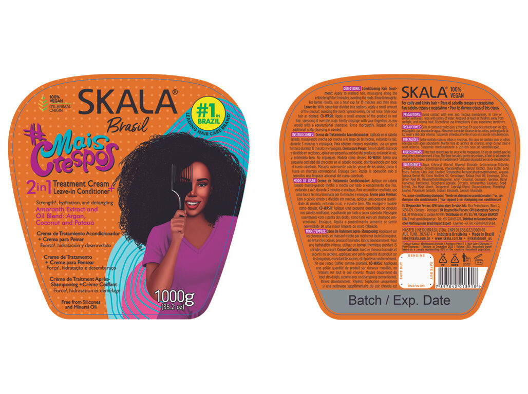 M&Aacute;SCARA CABELO SKALA MAIS CRESPOS 1000G image number 1