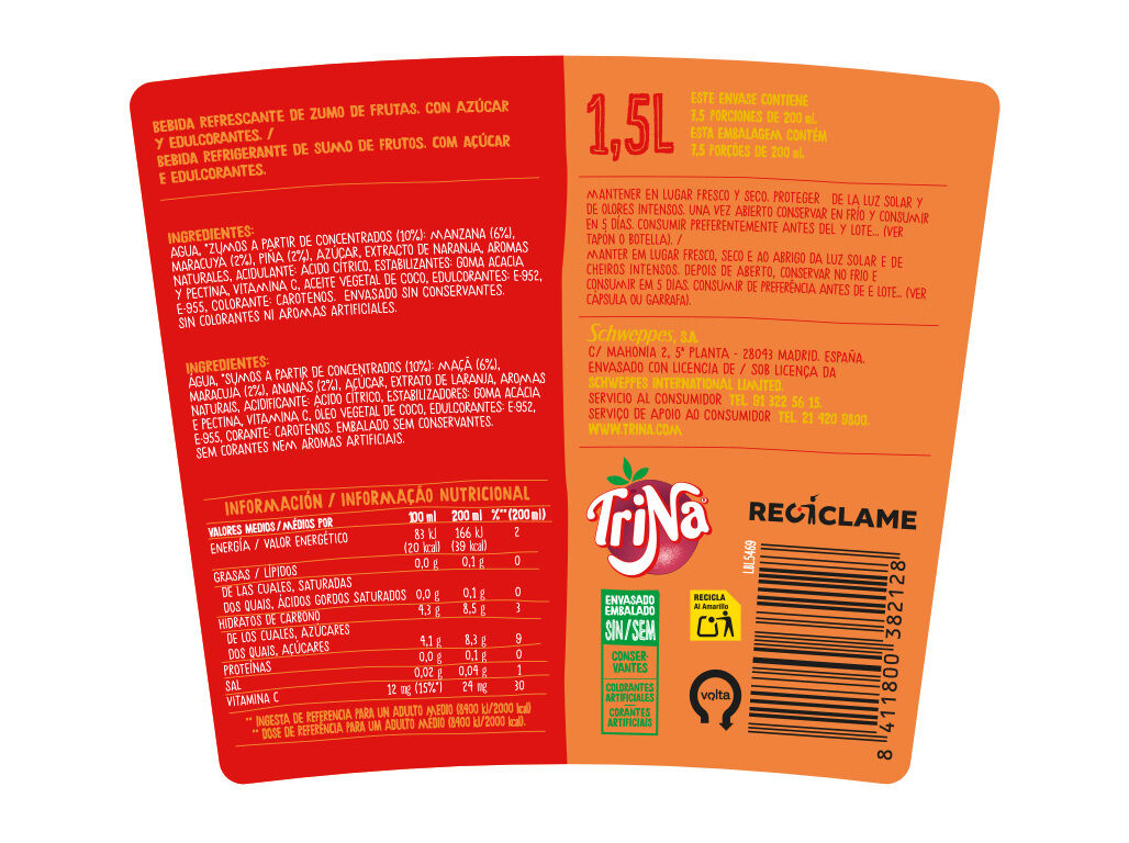 REFRIGERANTE TRINA FRUTOS TROPICAIS 1.5L (SDR) image number 1
