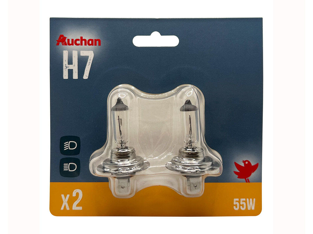 CONJUNTO DE 2 L&Acirc;MPADAS AUTO AUCHAN 12V 55W image number 0