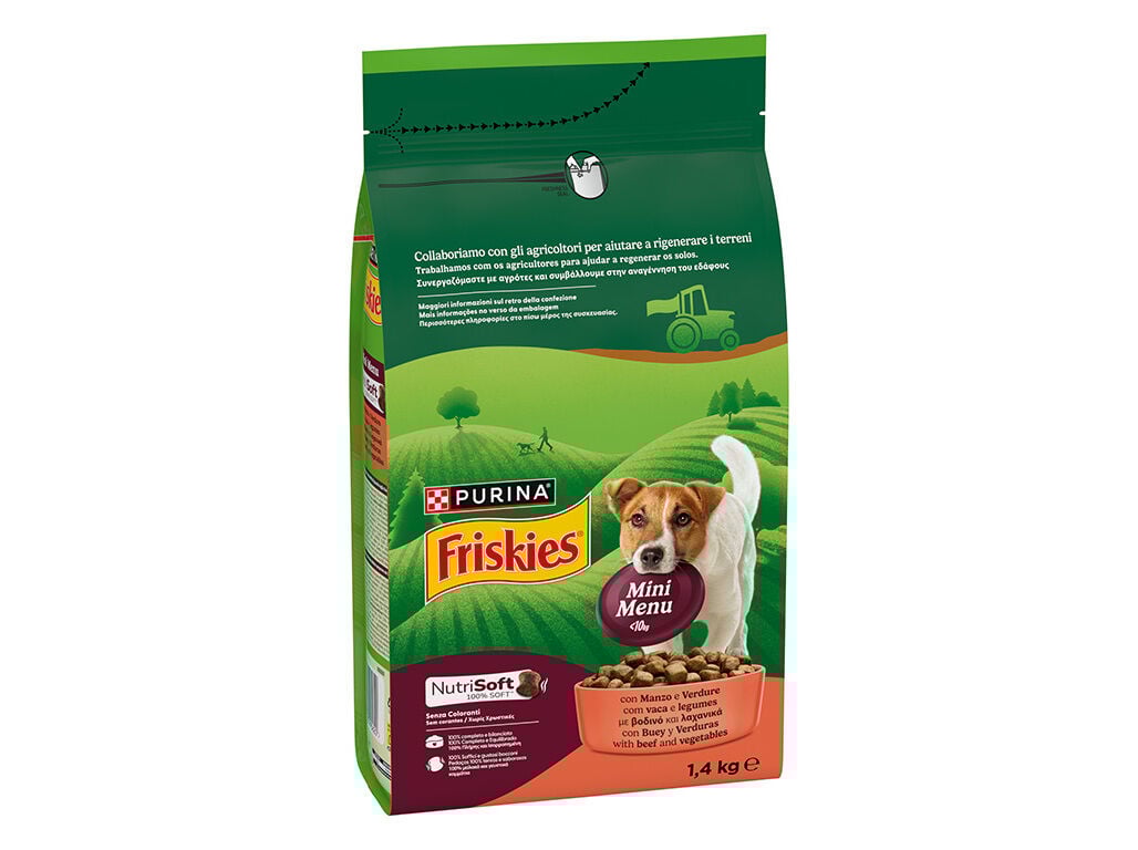 RA&Ccedil;&Atilde;O PARA C&Atilde;O FRISKIES MINI MENU NUTRI SOFT COM VACA 1.4KG image number 1