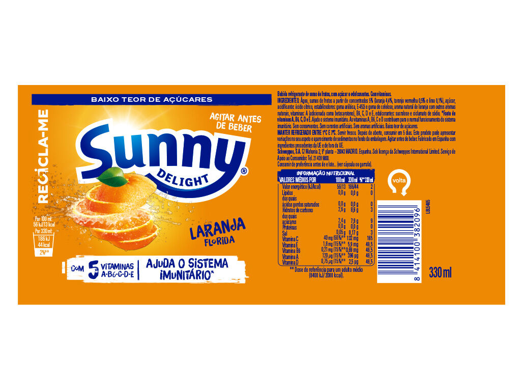 REFRIGERANTE SUNNY DELIGHT FLORIDA 0.33L (SDR) image number 1