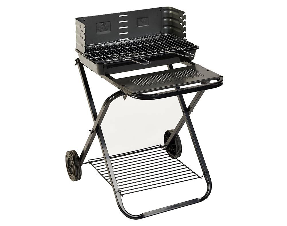 BARBECUE COM RODAS A CARV&Atilde;O GARDENSTAR PRETO 60.5X70X82CM