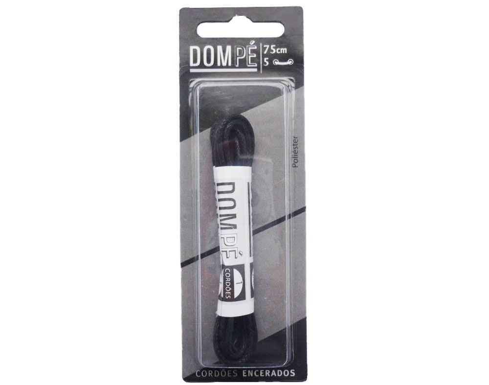 CORD&Atilde;O ENCERADO DOM P&Eacute; PRETO 75 CM
