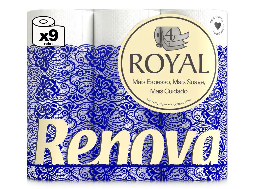 PAPEL RENOVA HIGI&Eacute;NICO 4 FOLHAS 9 ROLOS