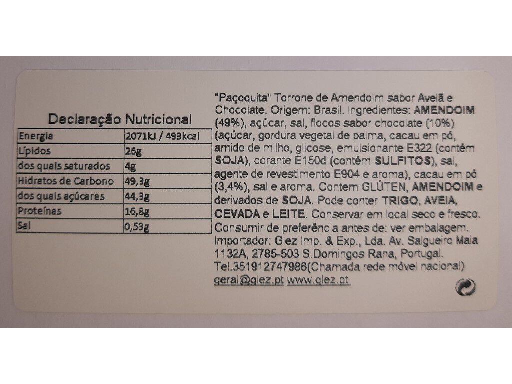 PA&Ccedil;OQUITA SANTA HELENA CHOCOLATE E AVEL&Atilde; 360G image number 1