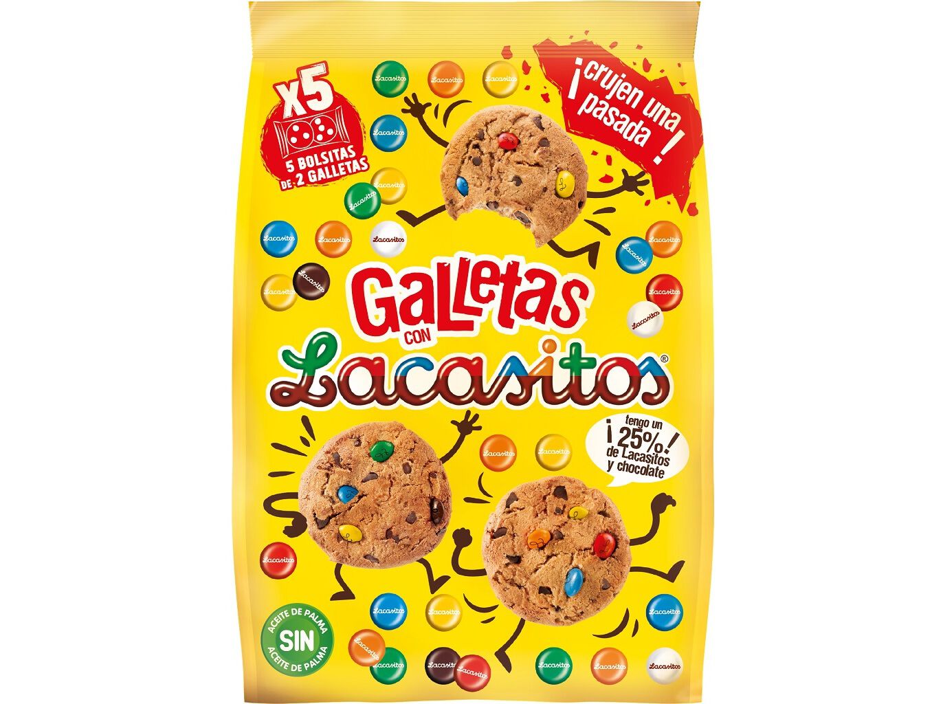 BOLACHAS COOKIES LACASITOS 5 BOLSAS 120G image number 0