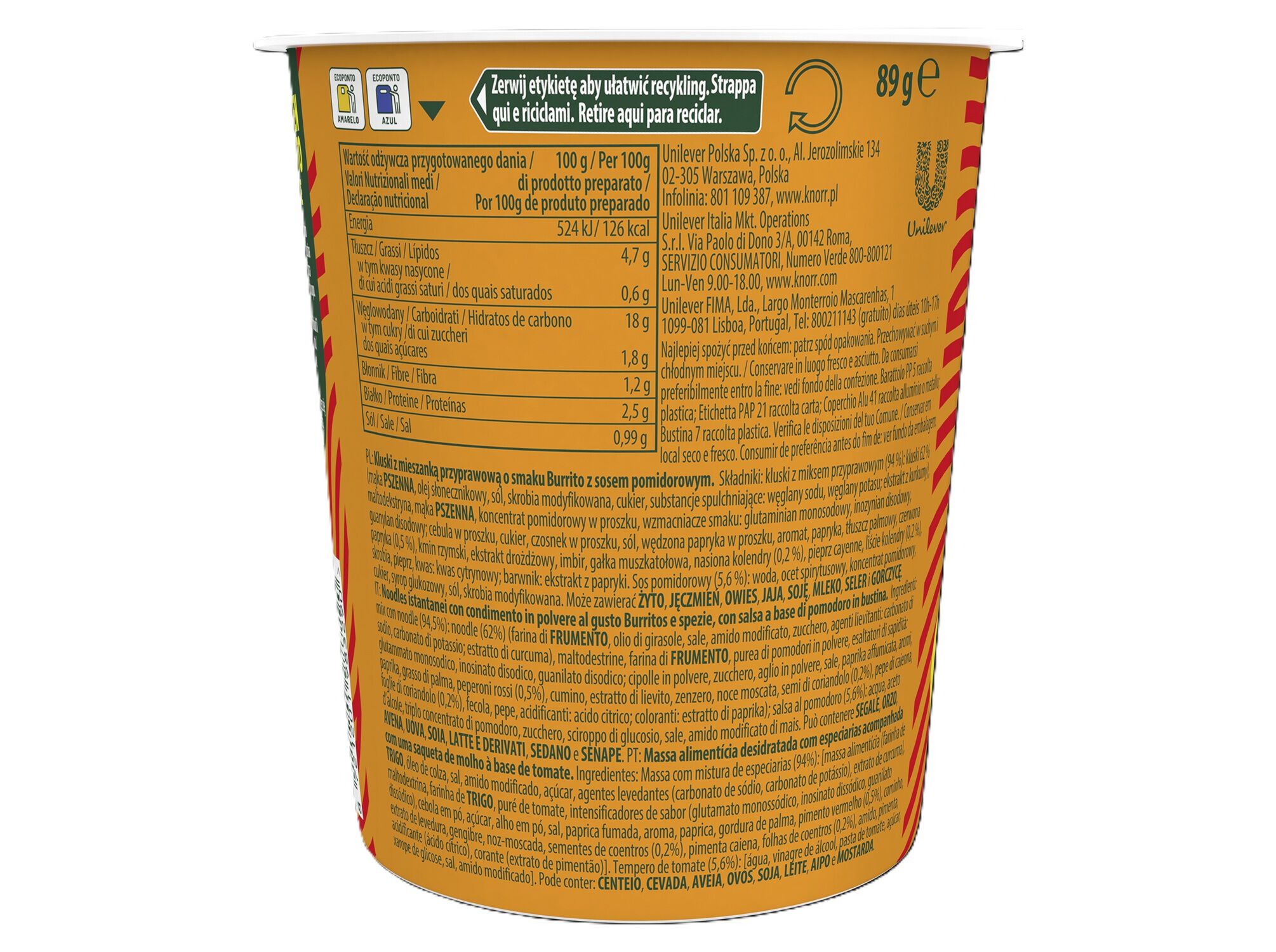 POT NOODLES KNORR FUSION BURRITO 89G image number 1