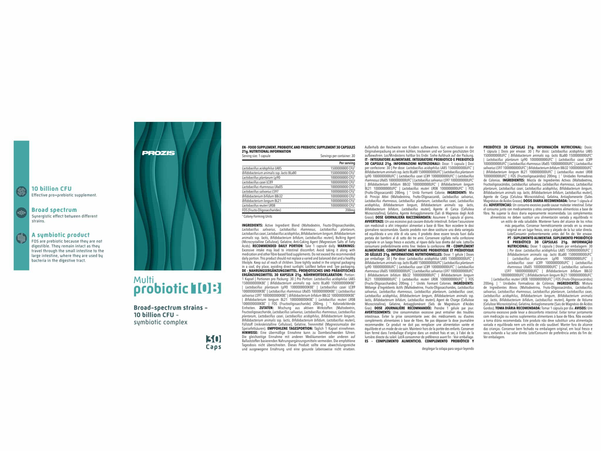 SUPLEMENTO PROZIS MULTI PROBI&Oacute;TICO 30 DOSES image number 1