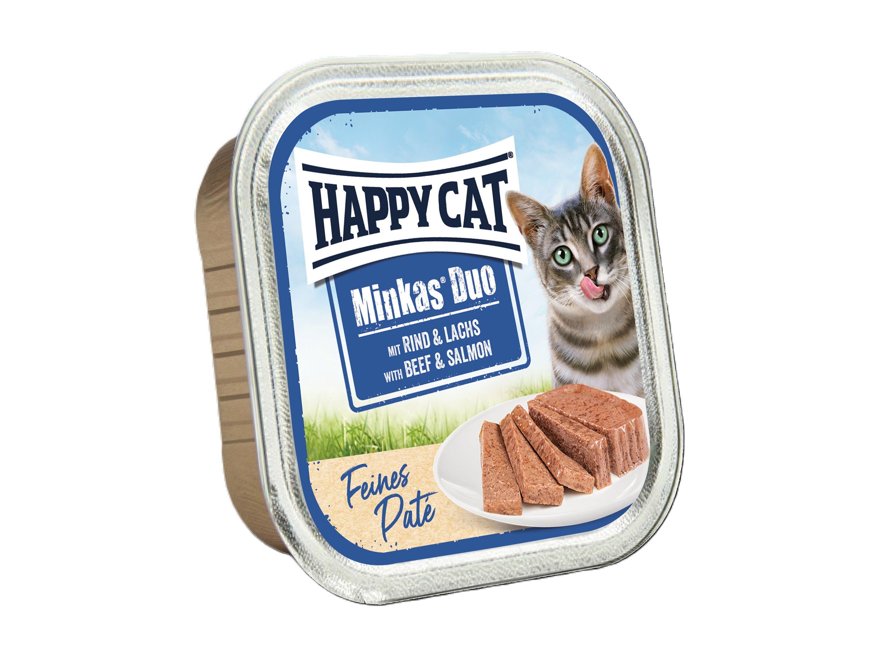 COMIDA H&Uacute;MIDA GATO HAPPY CAT DUO VACA E SALM&Atilde;O 100G image number 0
