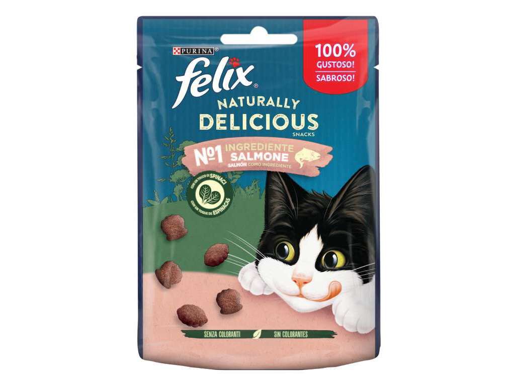SNACKS PARA GATO FELIX NATURALLY DELICIOUS SALM&Atilde;O 50G image number 0