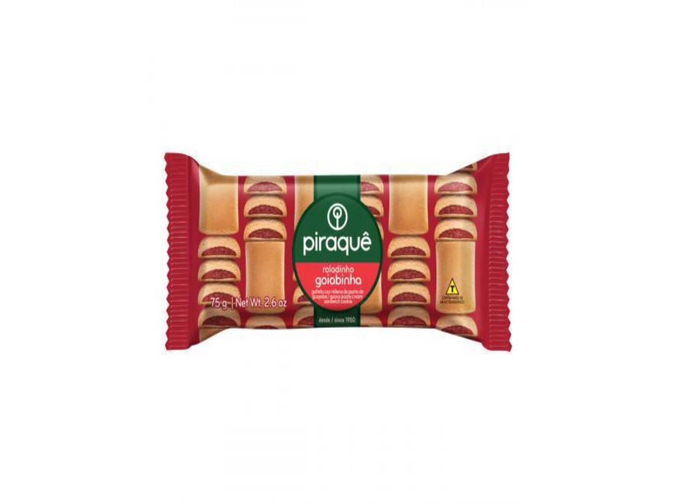 BISCOITO PIRAQU&Ecirc; ROLADINHO GOIABA 75G