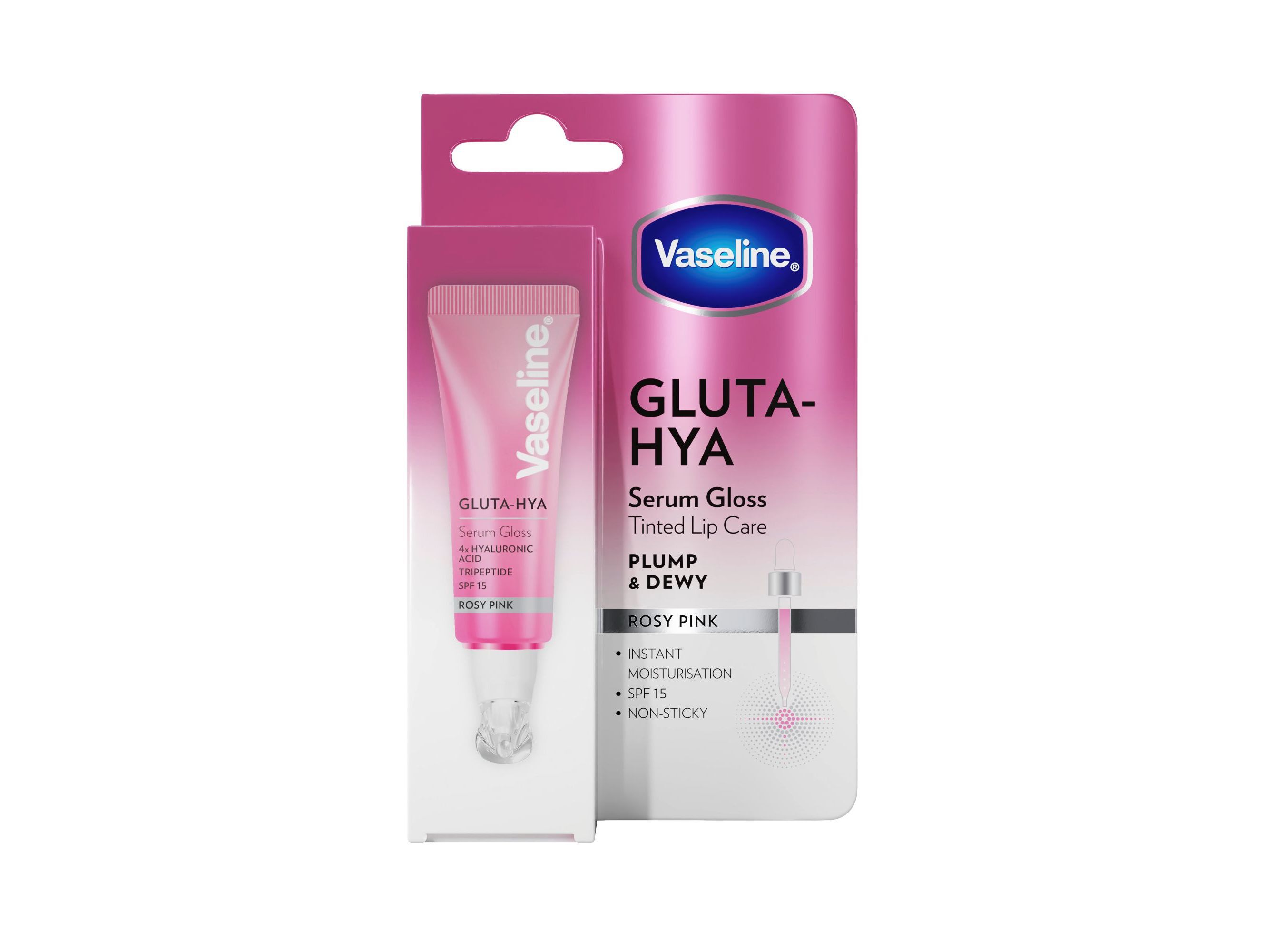 B&Aacute;LSAMO LABIAL VASELINE GLUTA-HYA ROSY PINK 10 ML image number 1