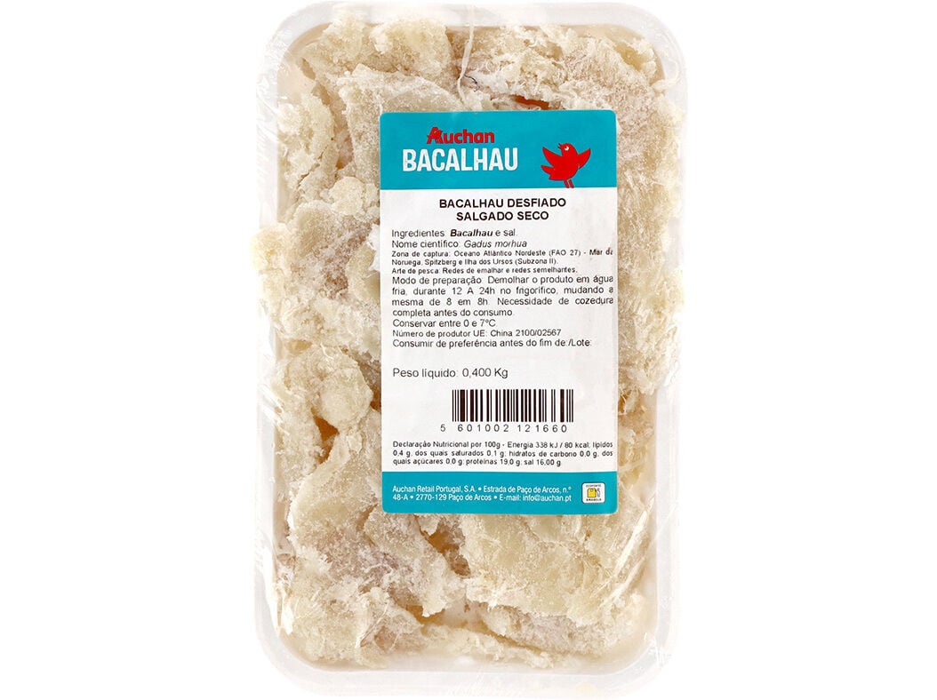 BACALHAU AUCHAN DESFIADO 400G