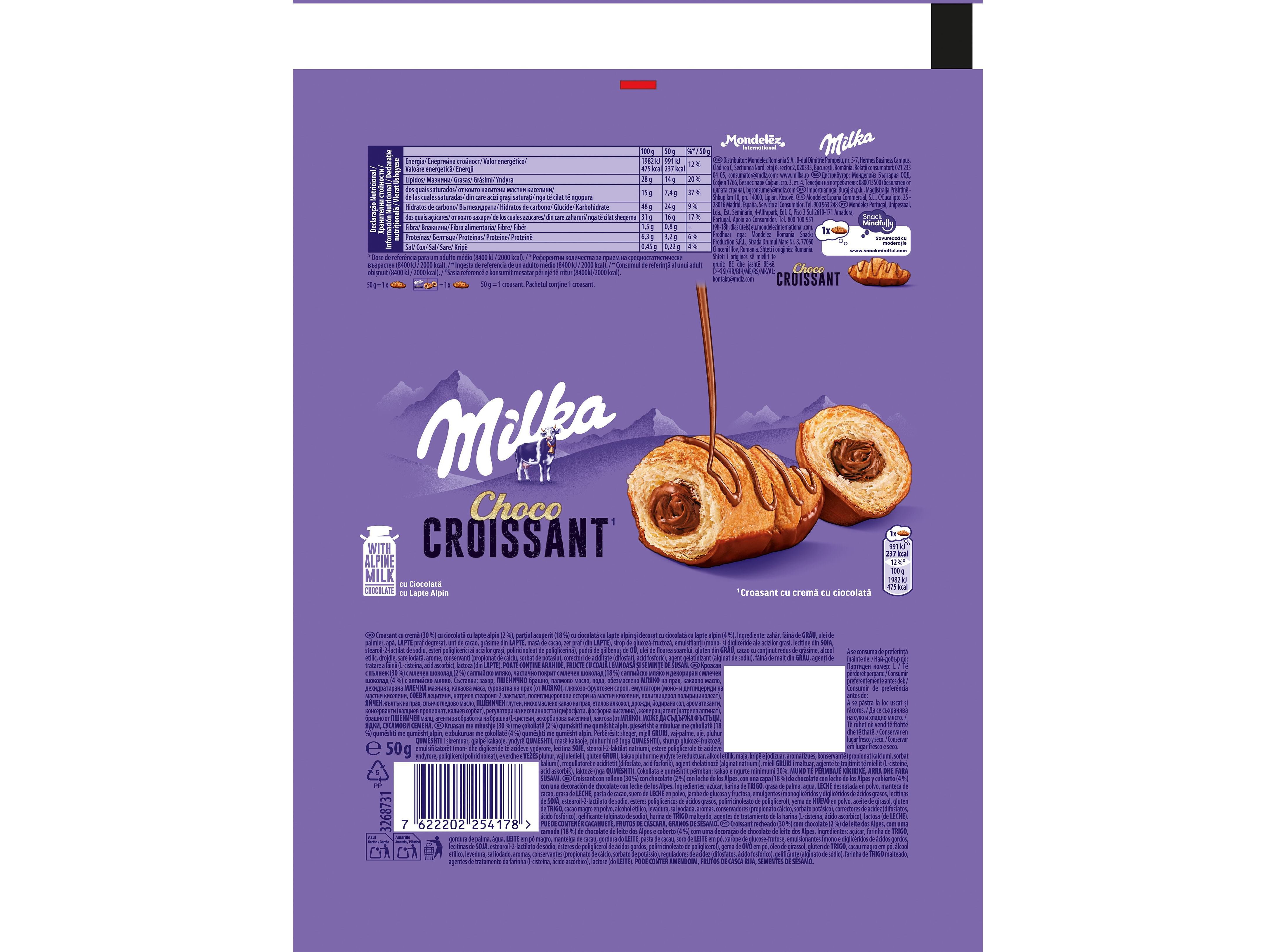 CROISSANTS MILKA CHOCOLATE 50G image number 1