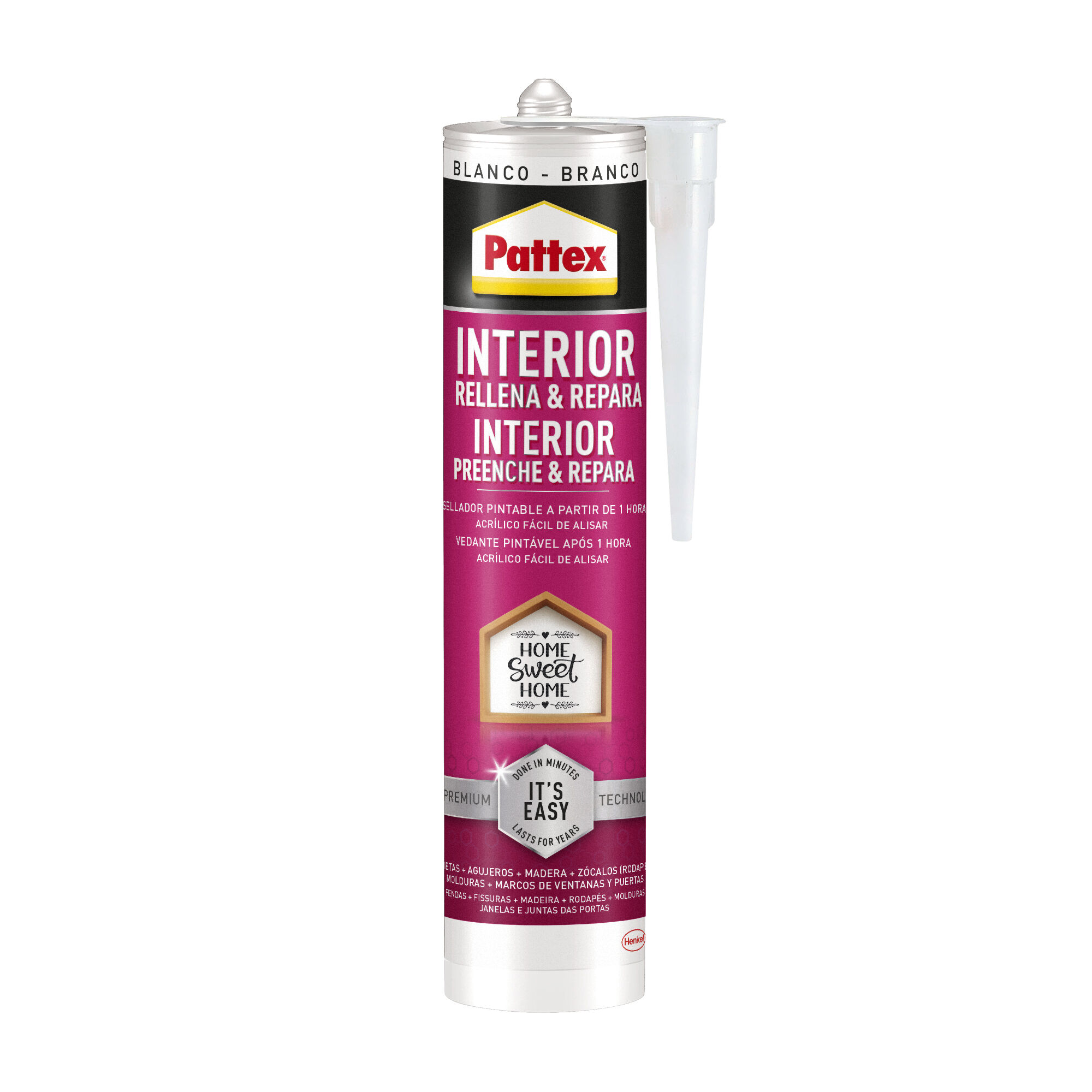 SILICONE INTERIOR PREENCHE E REPARA PATTEX BRANCO 280ML