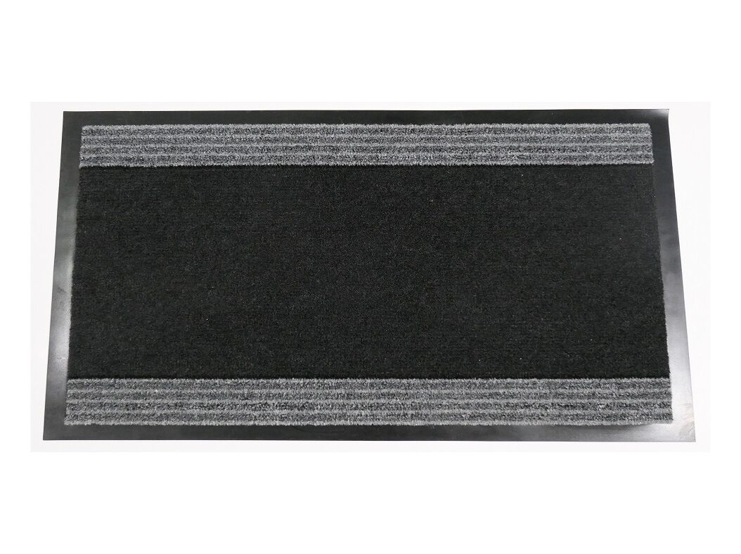 TAPETE ENTRADA ACTUEL RISCAS PRETO 40X60CM
