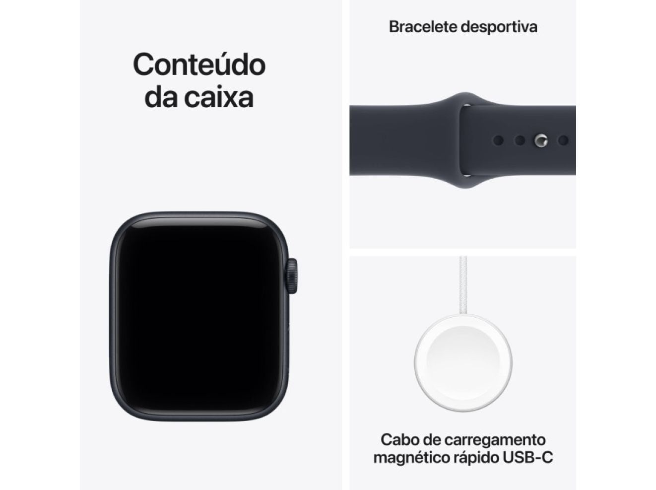 APPLE WATCH SE 3 44MM GPS MIDNIGHT ALUMINIO CASE COM SPORT BAND NAVY BLUE - M/L image number 2