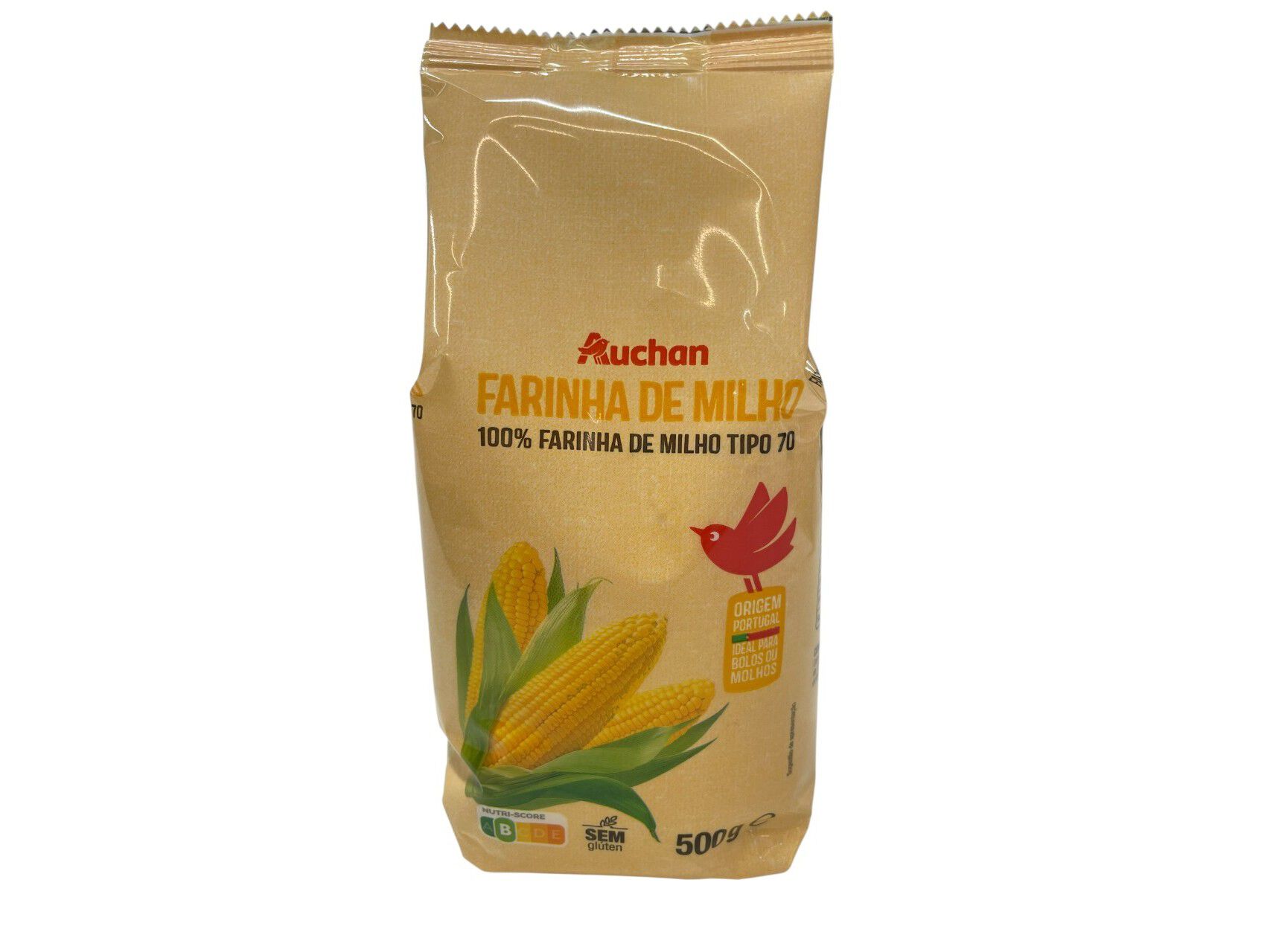 FARINHA DE MILHO AUCHAN SEM GL&Uacute;TEN 500G