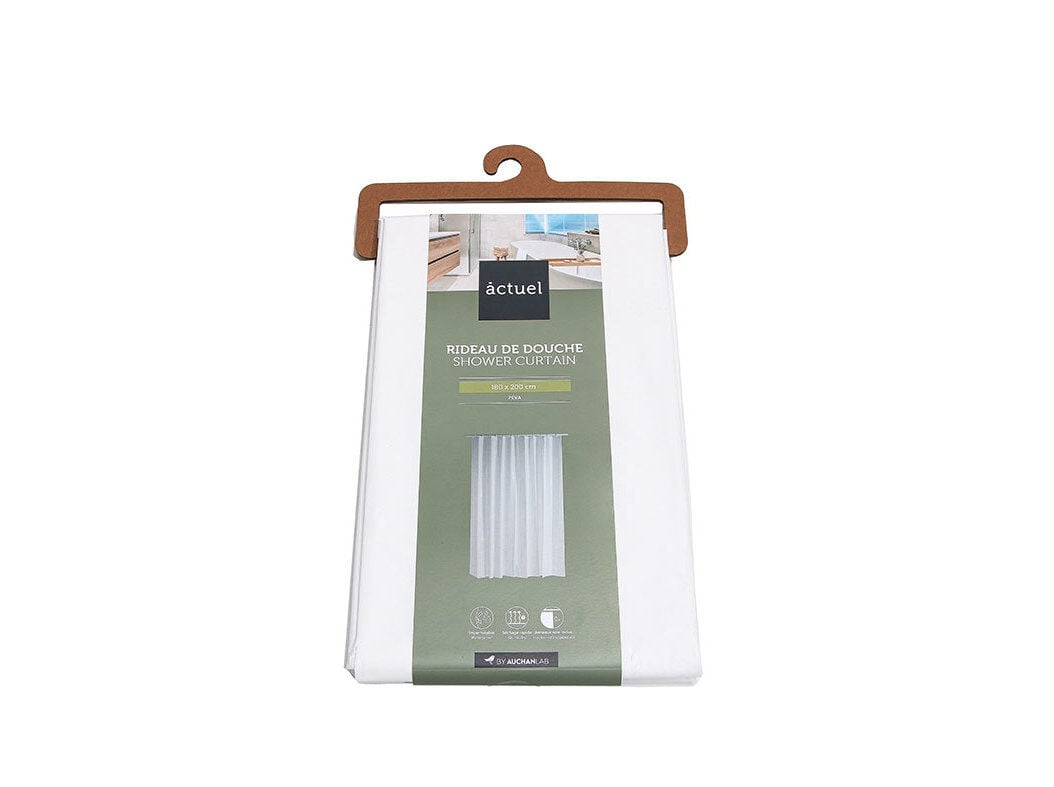 CORTINA DUCHE PEVA ACTUEL BRANCO 180X200CM