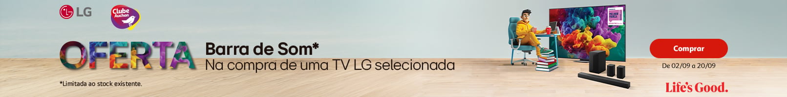 Campanha TV LG Oferta Barra Som Clube Auchan || 02/09 a 20/09/2026 | Auchan