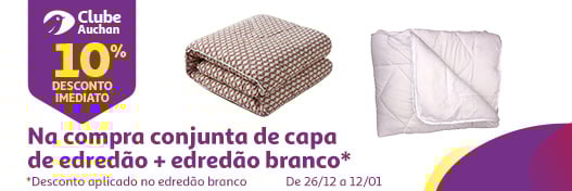 Campanha Clube Auchan capa edredão + edredão branco || 26/12 a 12/01 | Auchan