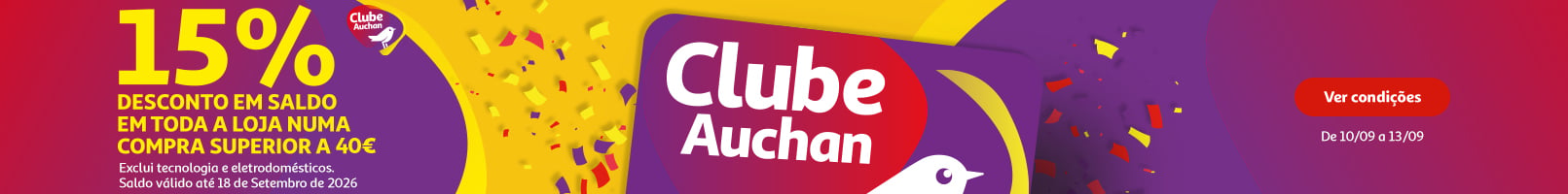 Campanha BTS 15% em saldo || 10/09 a 13/09/2026 | Auchan