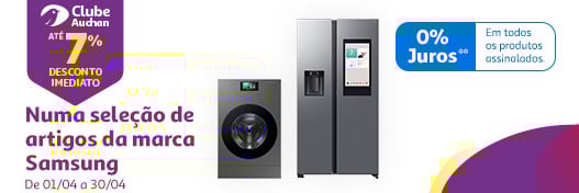 Numa seleção de eletrodomésticos Samsung || 01/04 a 30/04 | Auchan