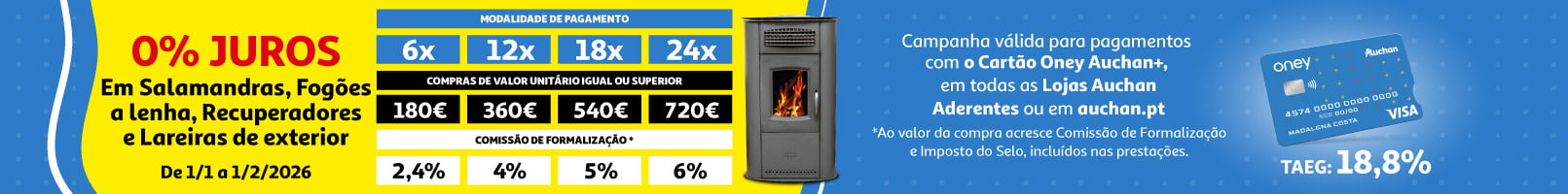 Campanha Oney 0% juros Aquecimento || 01/01 a 01/02 | Auchan