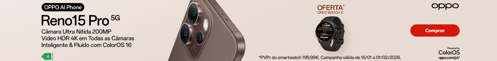 Campanha Oppo Reno15 || 15/01 a 01/02 | Auchan