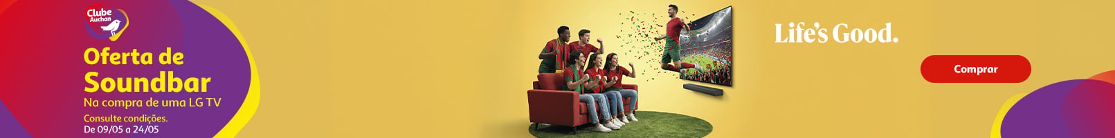 Campanha LG Oferta soundbar Clube Auchan || 09/05 a 24/05 | Auchan