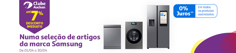 Numa seleção de eletrodomésticos Samsung || 01/04 a 30/04 | Auchan