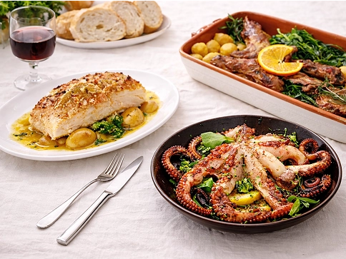 Carnes, Bacalhau e Polvo