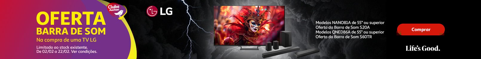 Campanha TV LG Oferta barra som || 02/02 a 22/02 | Auchan