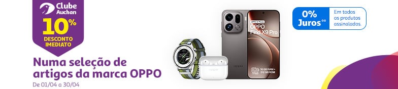 Numa seleção de artigos da marca Oppo || 01/04 a 30/04 | Auchan
