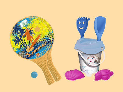 Brinquedos de água e praia