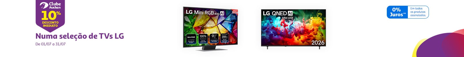 Numa seleção de TVs LG || 01/07 a 31/07 | Auchan