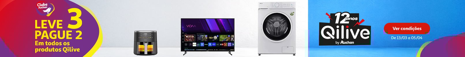 Campanha Leve 3 Pague 2 Qilive || 13/03 a 05/04 | Auchan