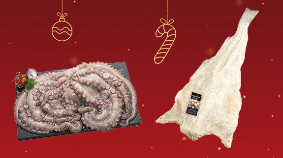 Bacalhau, polvo, peru e cabrito