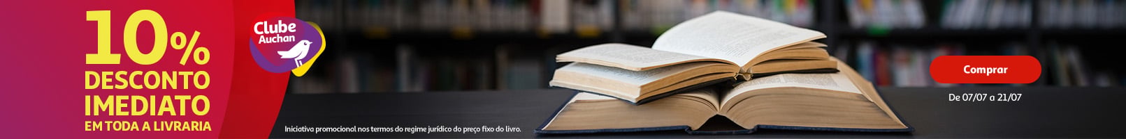 Campanha 10% Clube Auchan Livraria || 07/07 a 21/07 | Auchan