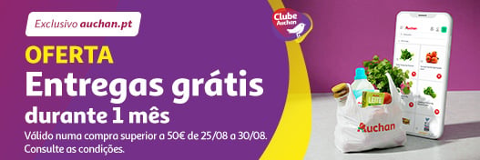 Oferta 1 mês entregas grátis || 25/08 a 30/08/2026 | Auchan