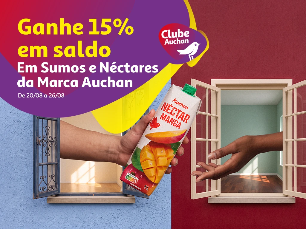 15% desconto em Saldo Auchan em Sumos e Néctares Auchan || 20/08 a 26/08 | Auchan