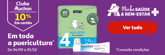 10% em Cartão em toda a puericultura Saúde e Bem Estar | Auchan