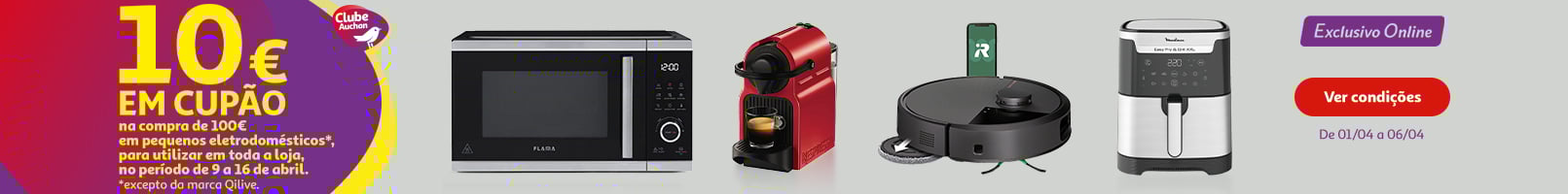 Campanha 10€ em Peq. Eletro || 01/04 a 06/04 | Auchan