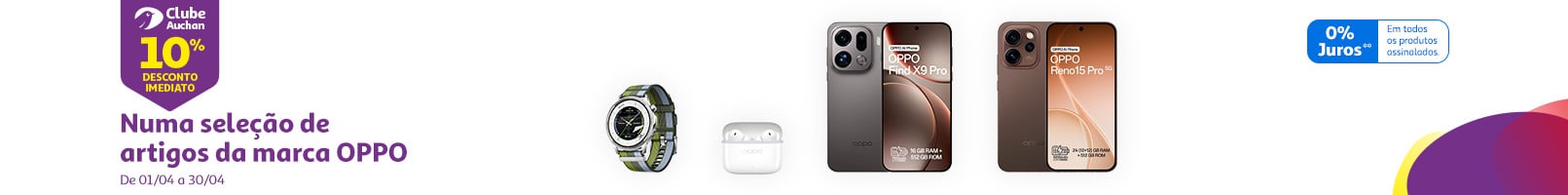 Numa seleção de artigos da marca Oppo || 01/04 a 30/04 | Auchan