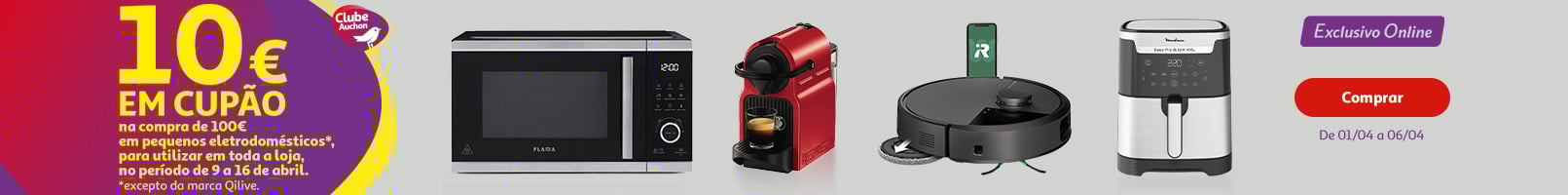 Campanha 10€ em Peq. Eletro || 01/04 a 06/04 | Auchan