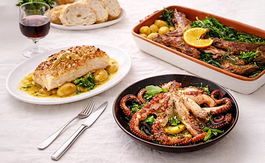 Carnes, Bacalhau e Polvo