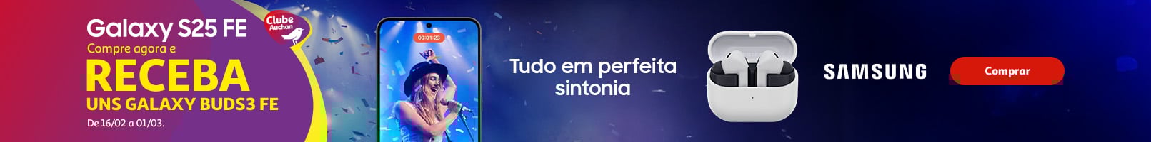 Campanha Soft-Bundle S25 FE + Buds3 FE || 16/02 a 01/03  | Auchan