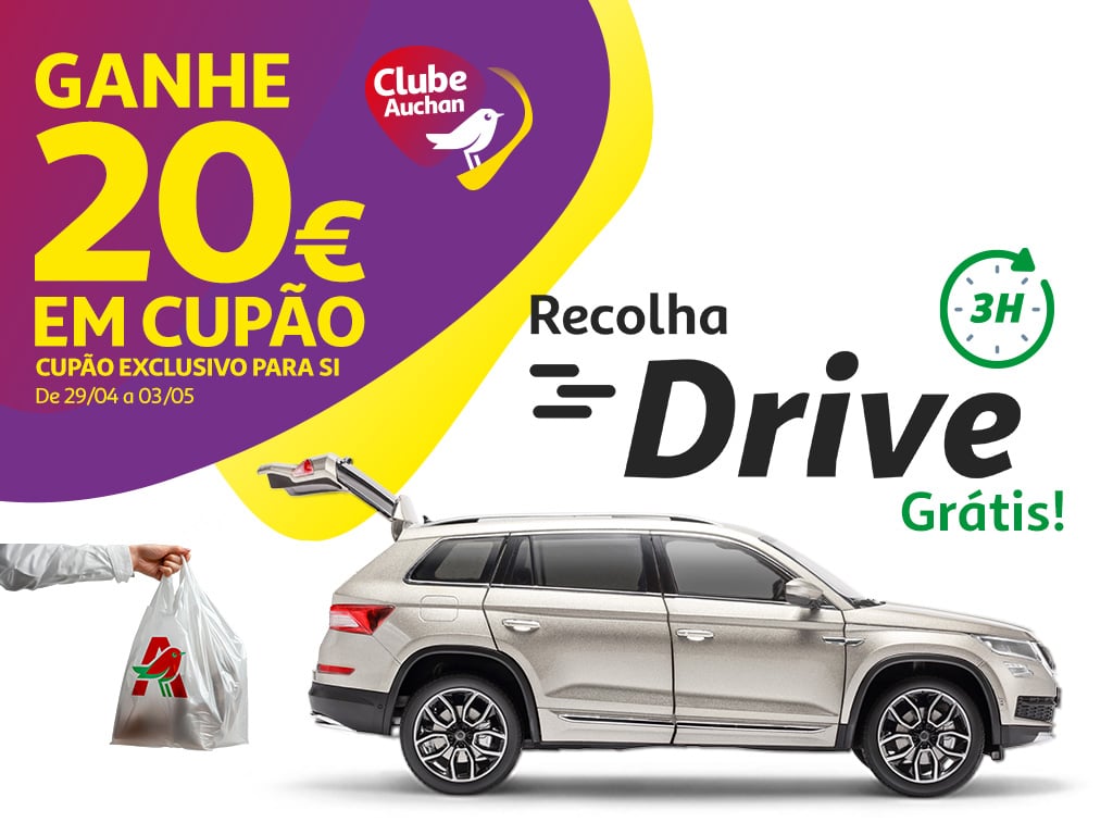 Campanha Drive Ganhe 20€ em Cupões