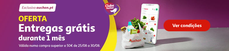 Oferta 1 mês entregas grátis || 25/08 a 30/08/2026 | Auchan